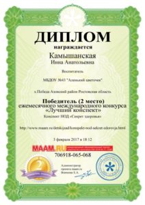 Камышанская 2место Лучший конспект 03.02.17г.