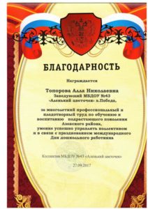 благодарность Топорова 27.09.2017