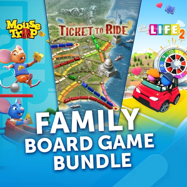 Family Board Game Bundle – Ticket to Ride, Mouse Trap and The Game of Life 2 [PS4]