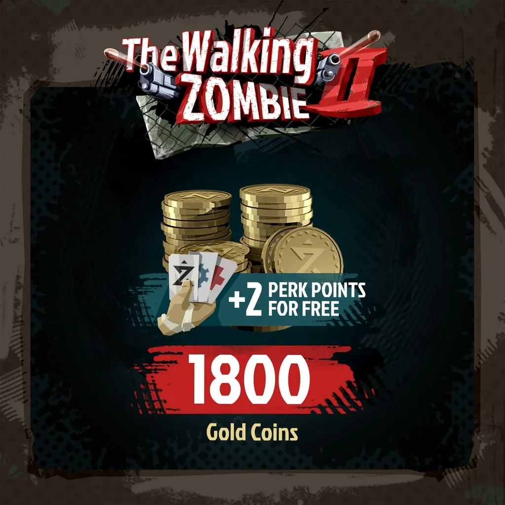 The Walking Zombie 2 – Normal Pack of Gold Coins With Bonus (1800 + 2 Perk Points) - изображение 1