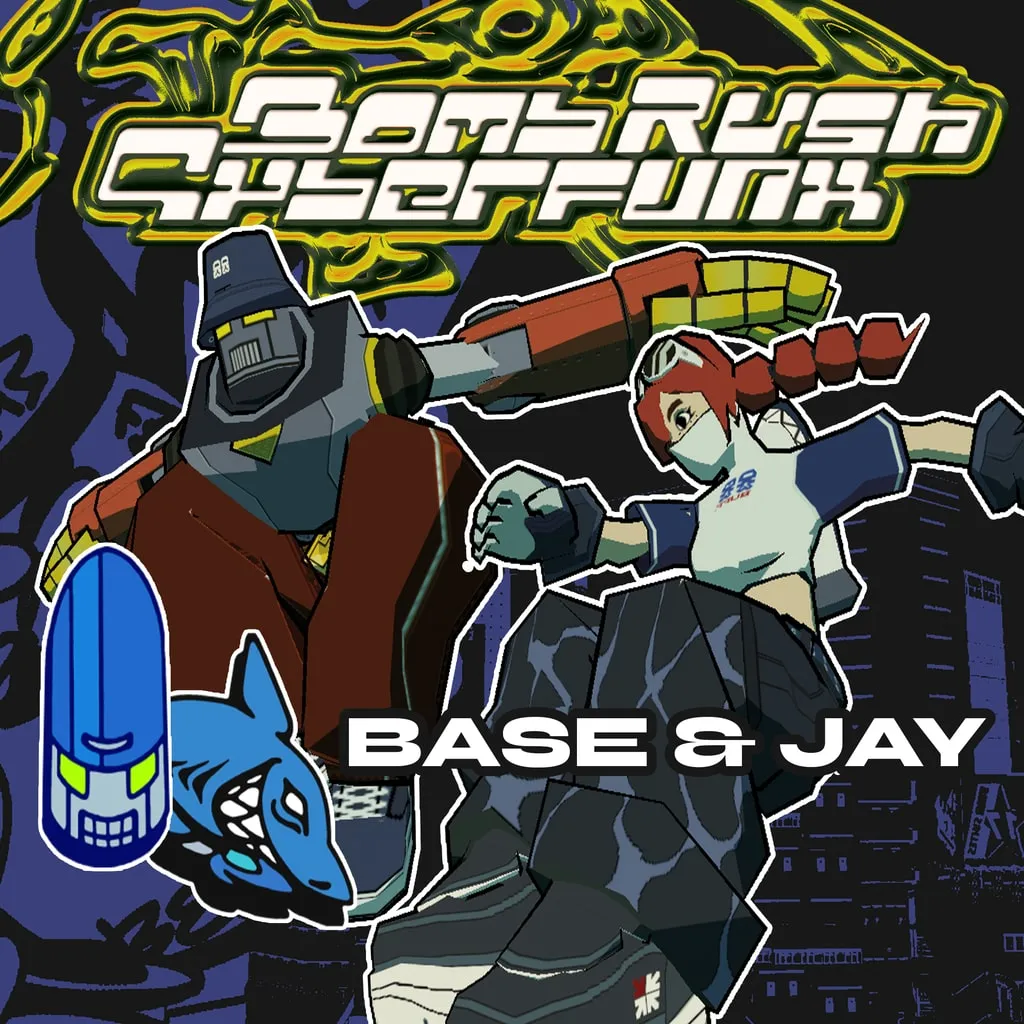 Bomb Rush Cyberfunk - Base &amp; Jay PS4 &amp; PS5 cover
