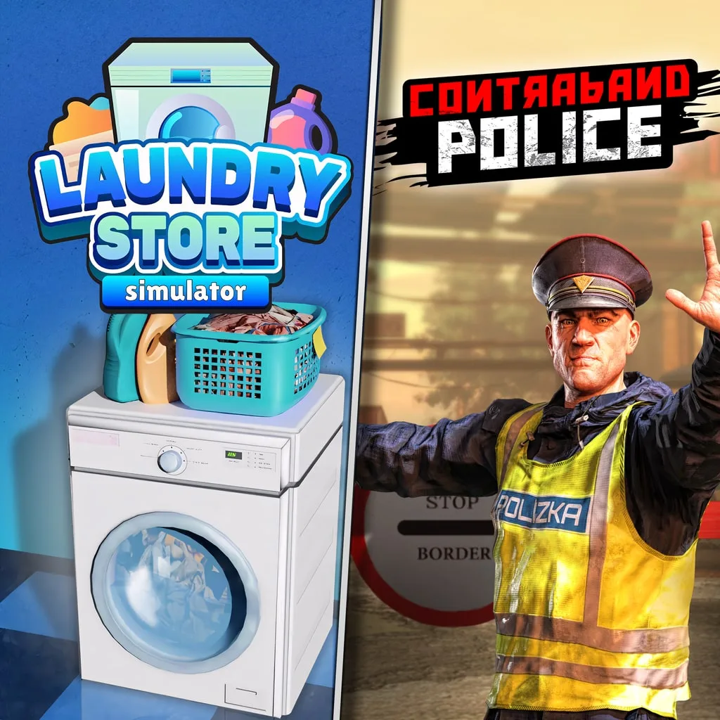 Laundry Store Simulator &amp; Contraband Police [PS5] cover
