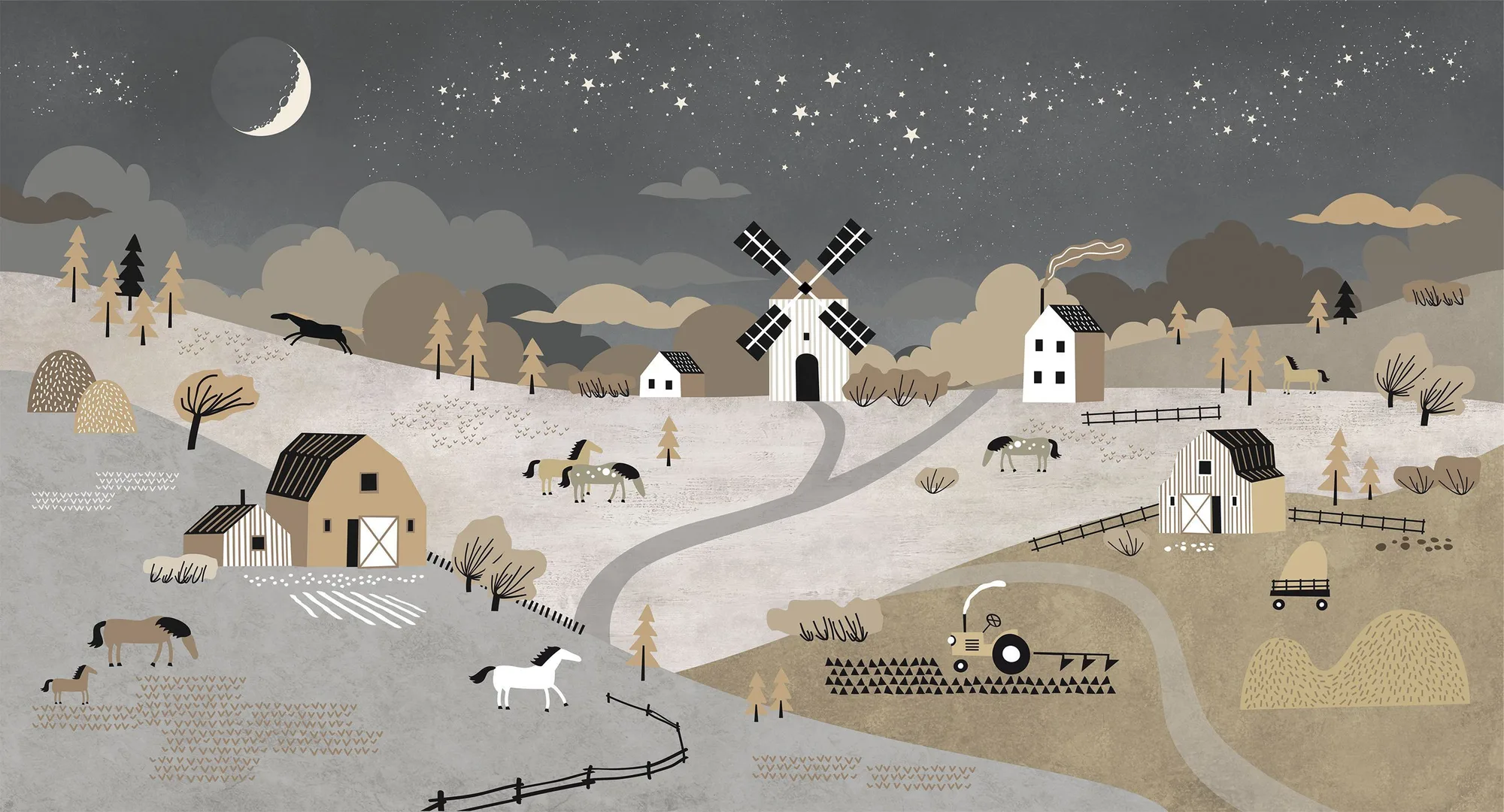 Фотообои Creativille CV-255204 (Farm with animals 255204)