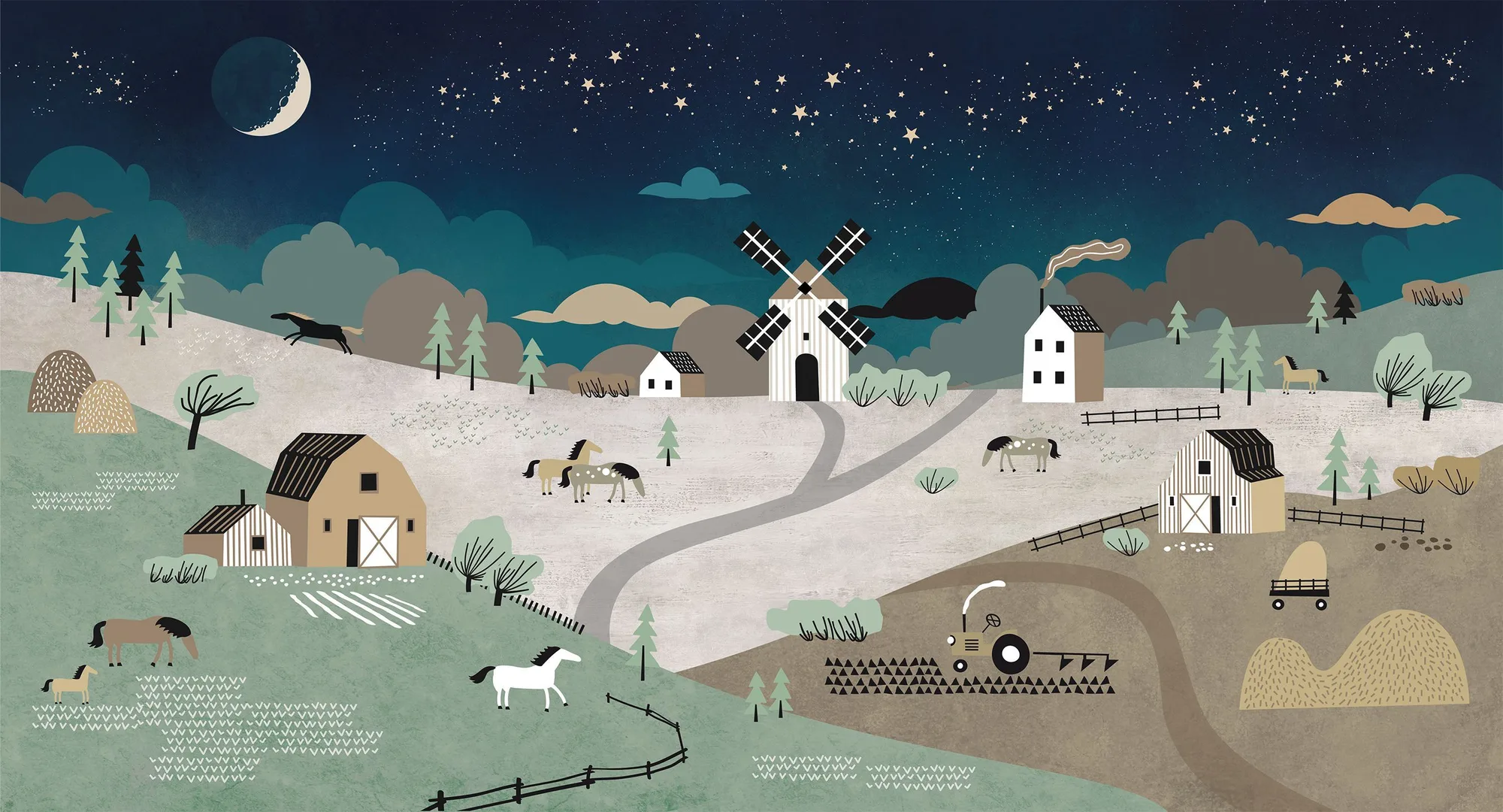 Фотообои Creativille CV-255205 (Farm with animals 255205)