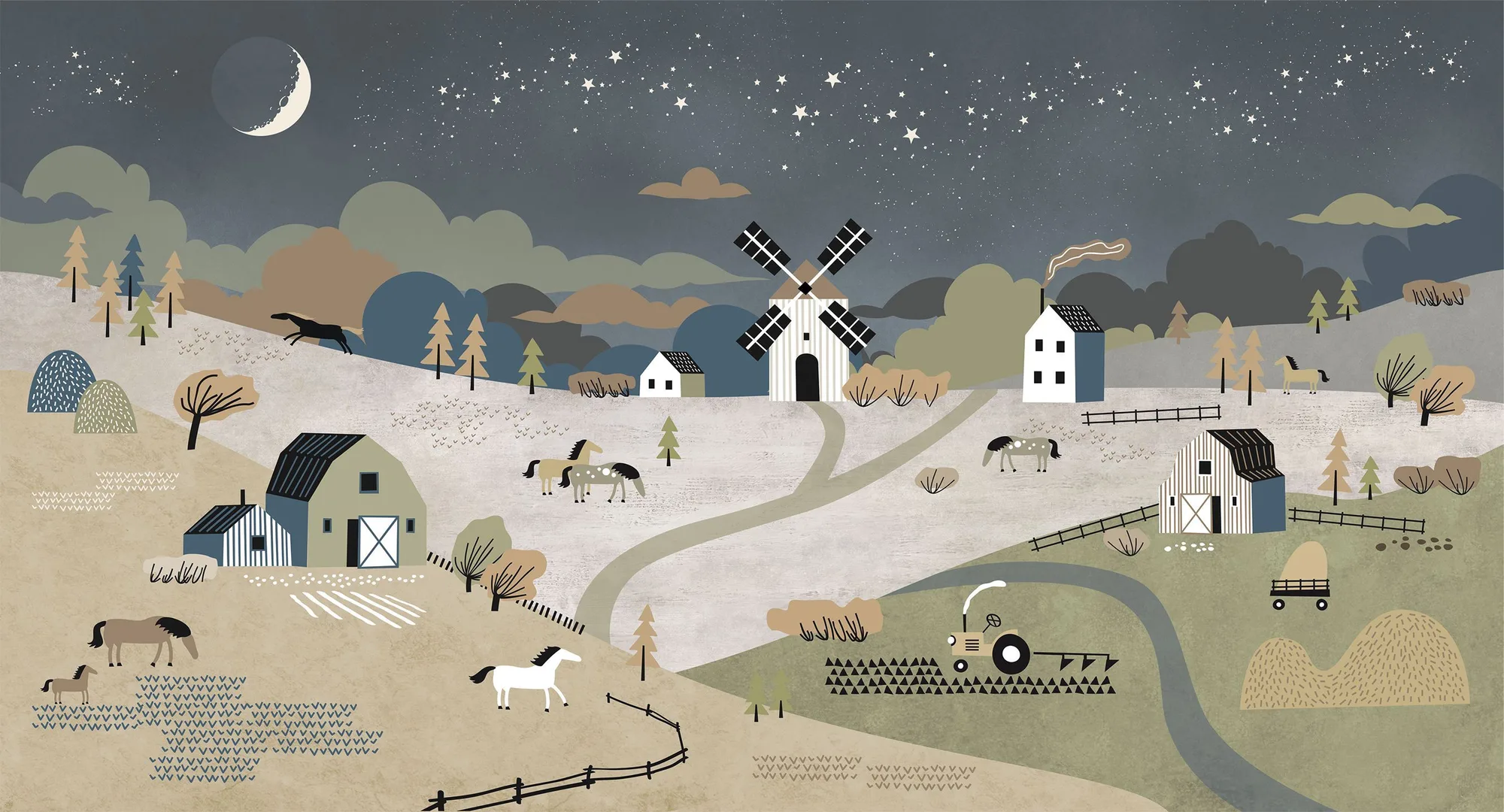 Фотообои Creativille CV-255208 (Farm with animals 255208)
