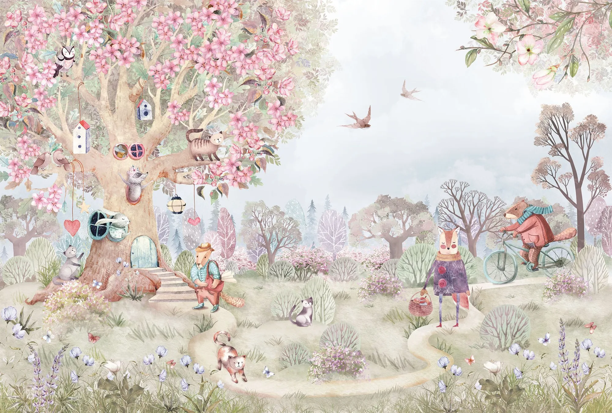 Фотообои Creativille CV-260610 (Big tree and animals 260610)