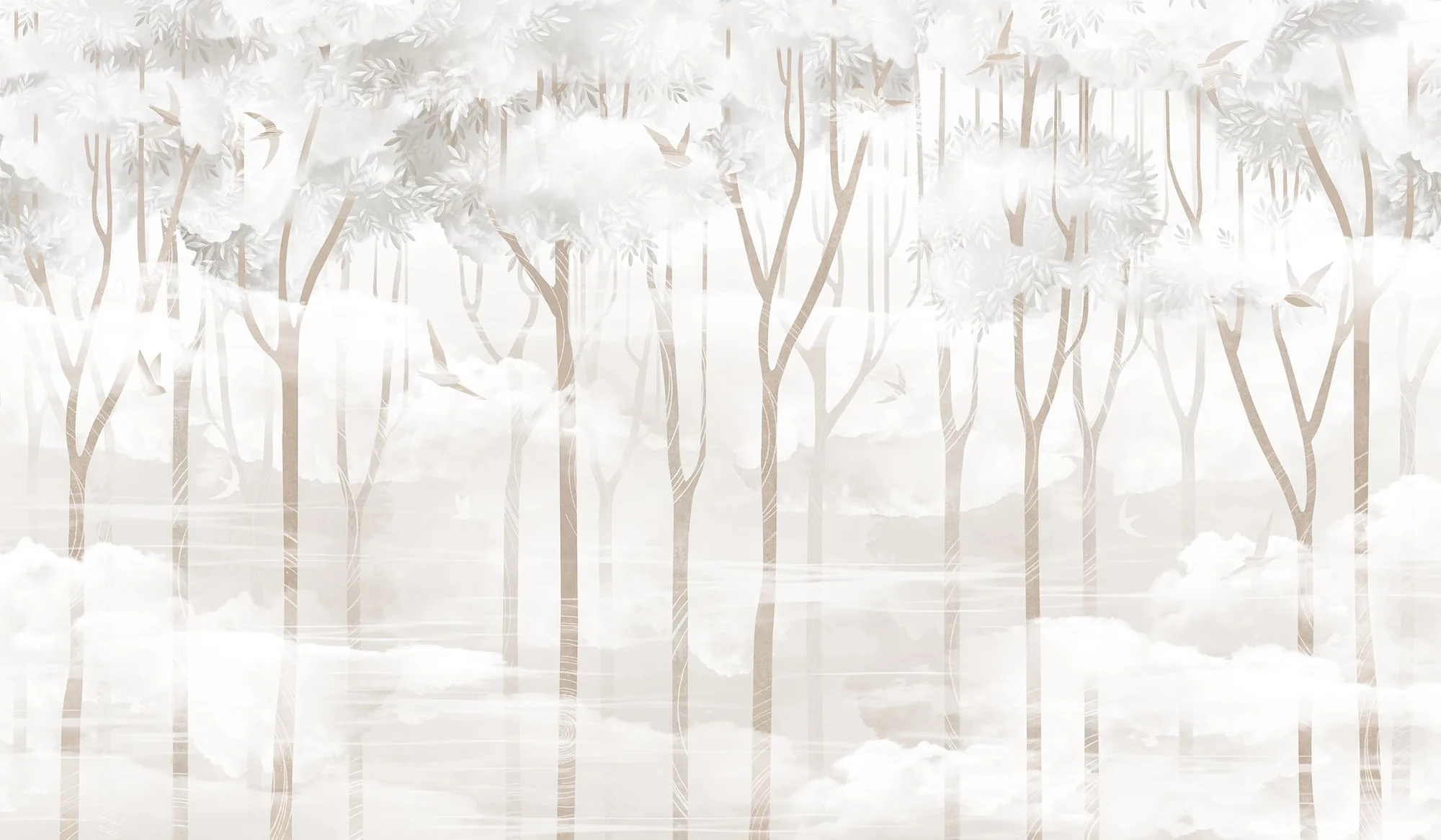 Фотообои Creativille CV-264020 (Forest with clouds and bird 264020)