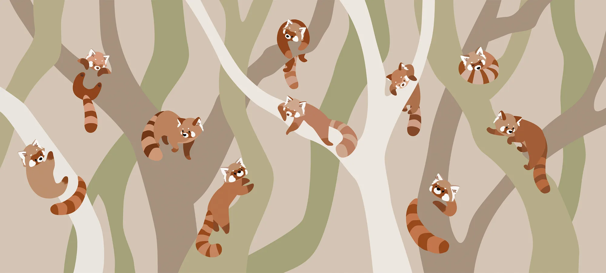 Фотообои Creativille CV-266410 (Red pandas 266410)