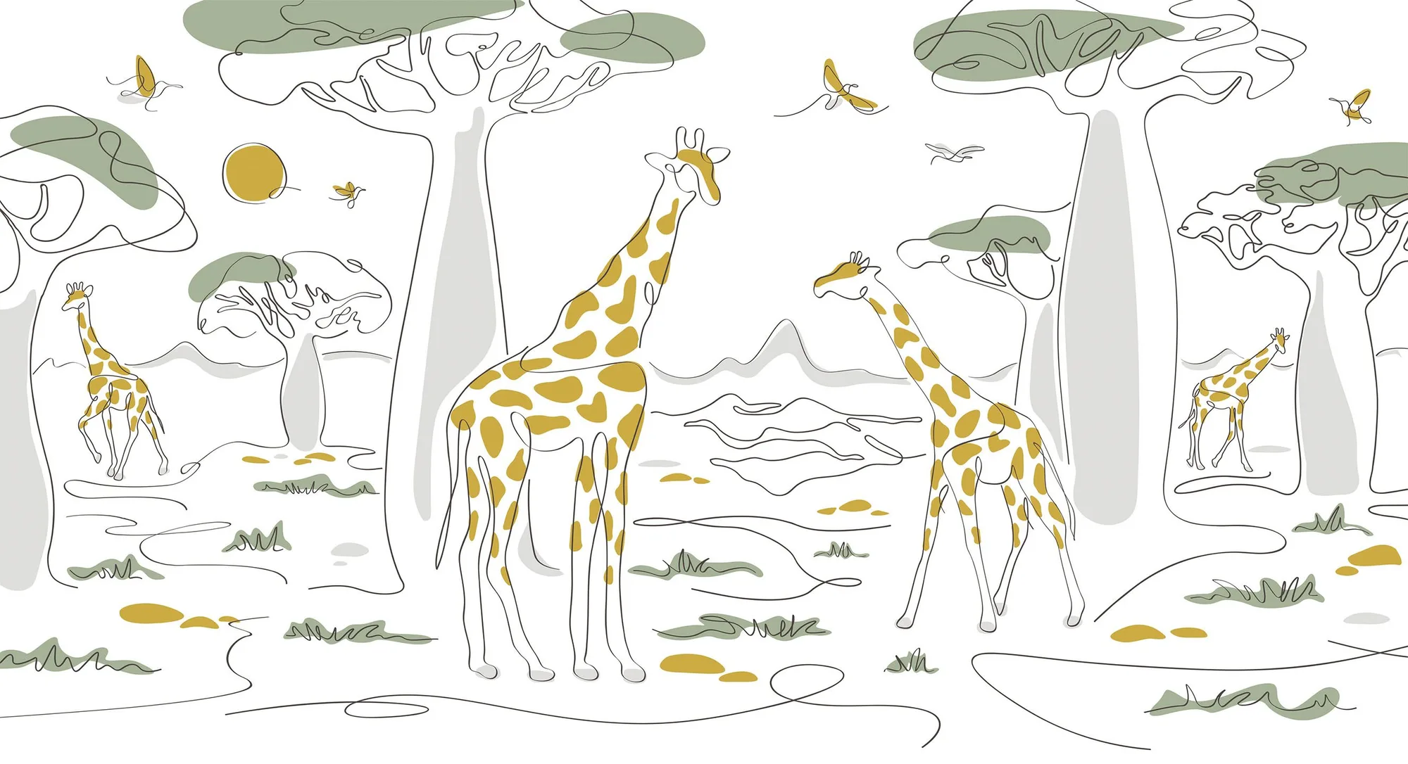 Фотообои Creativille CV-267007 (Giraffes in the savannah 267007)