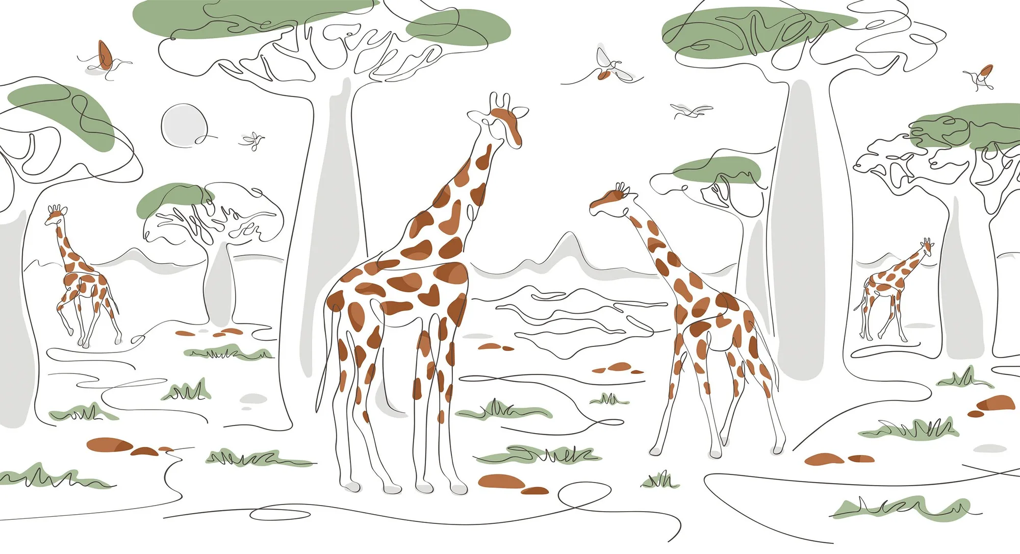 Фотообои Creativille CV-267010 (Giraffes in the savannah 267010)
