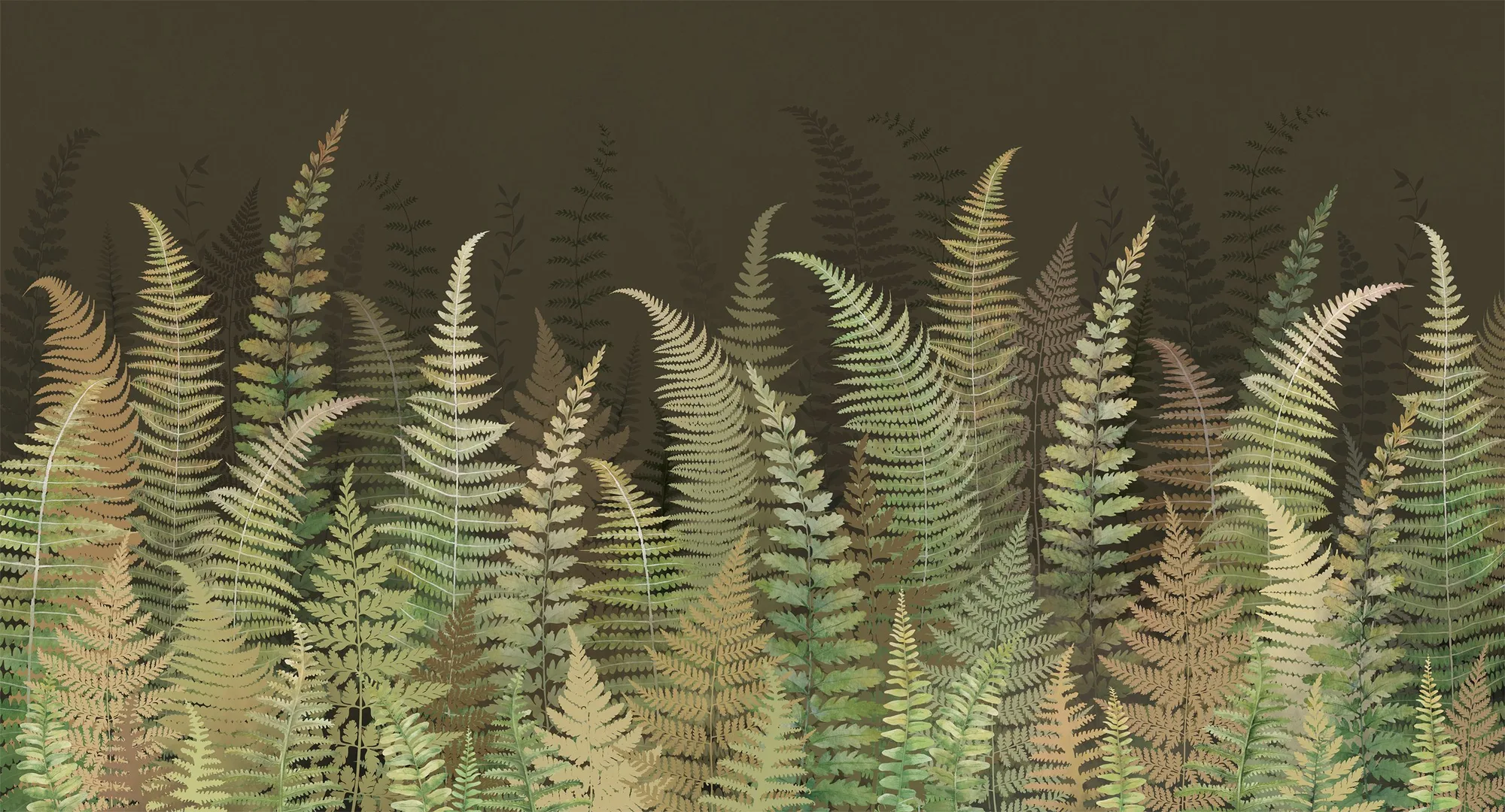 Фотообои Creativille CV-422341 (White leaves of fern 422341)