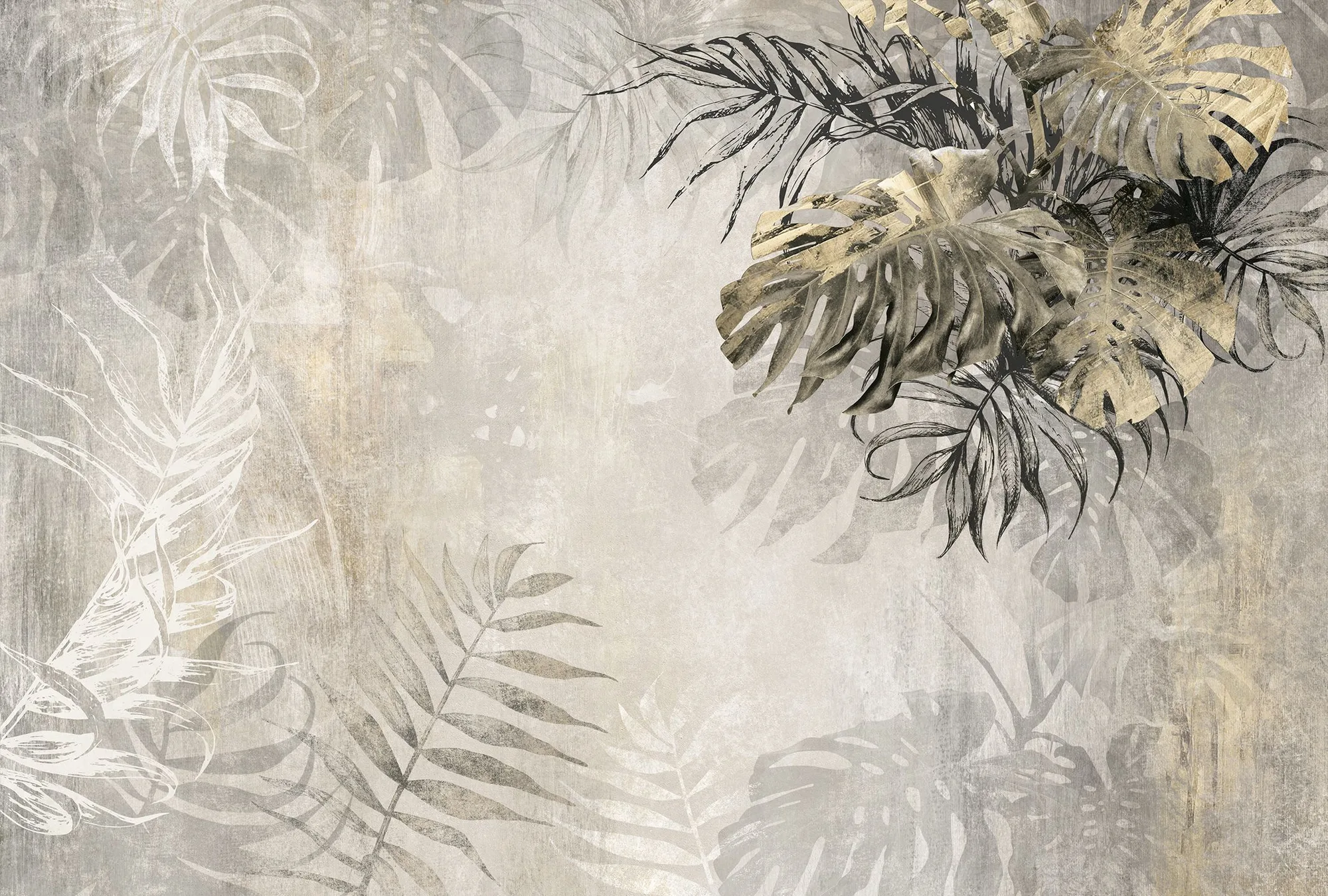 Фотообои Creativille CV-424212 (Grunge tropical leaves 424212)