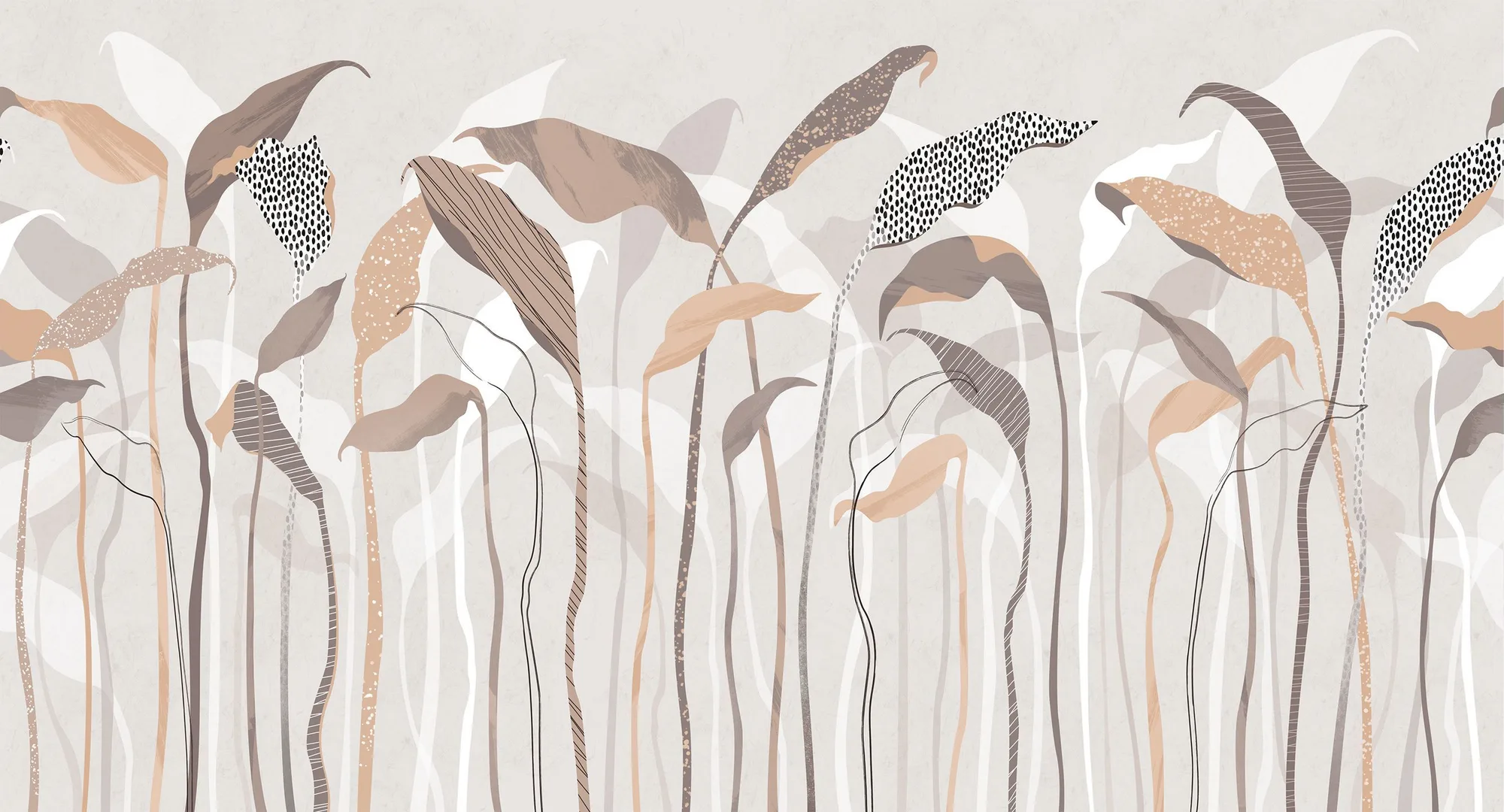 Фотообои Creativille CV-457011 (Bright drawn leaves 457011)