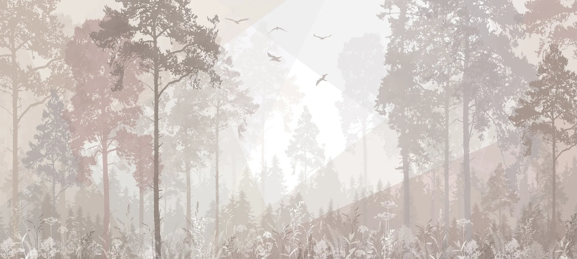 Фотообои Creativille CV-491014 (Silhouette pine forest 491014)