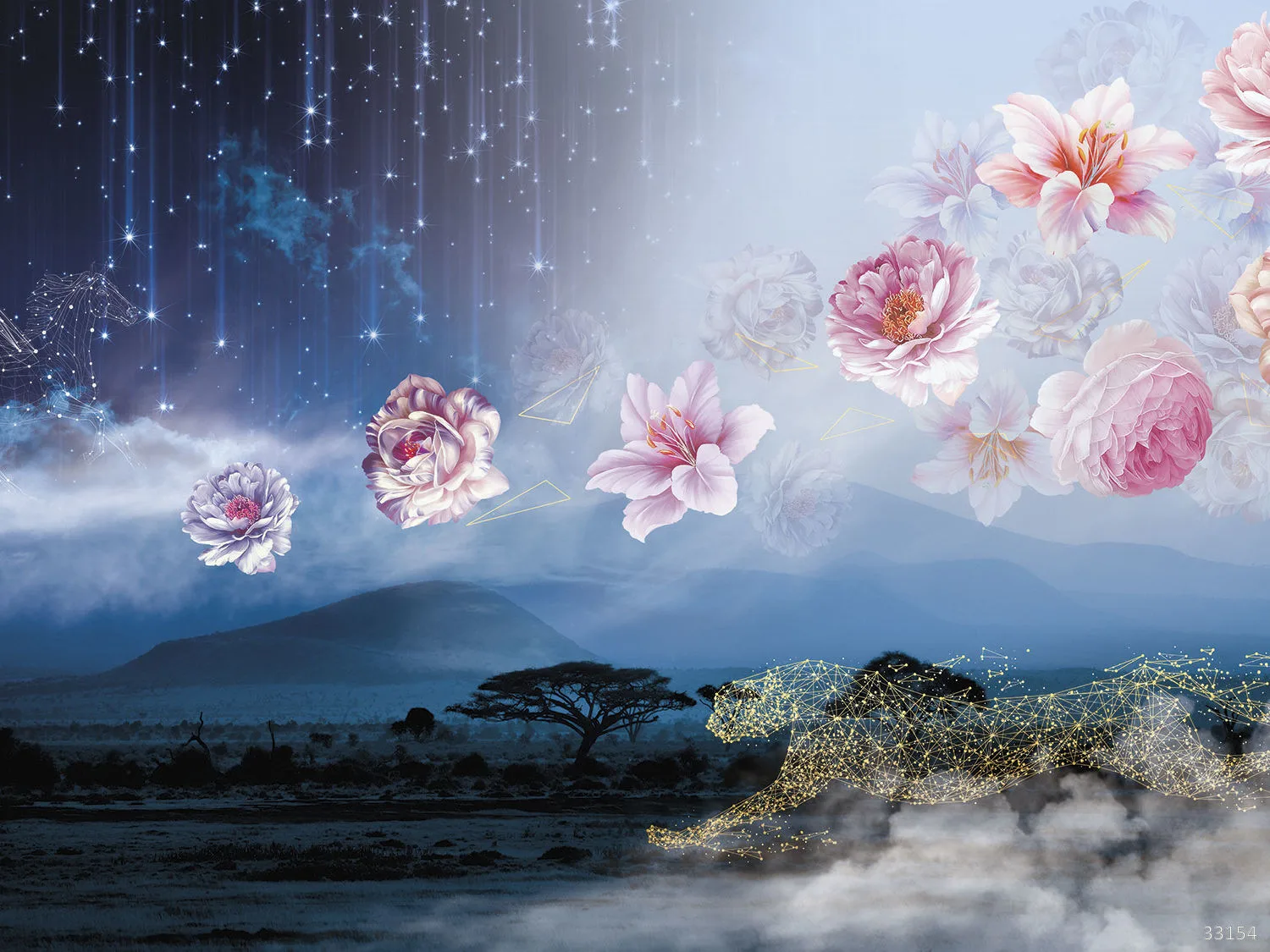 Фотообои Ortograf OR-33154 (Mystical flowers)