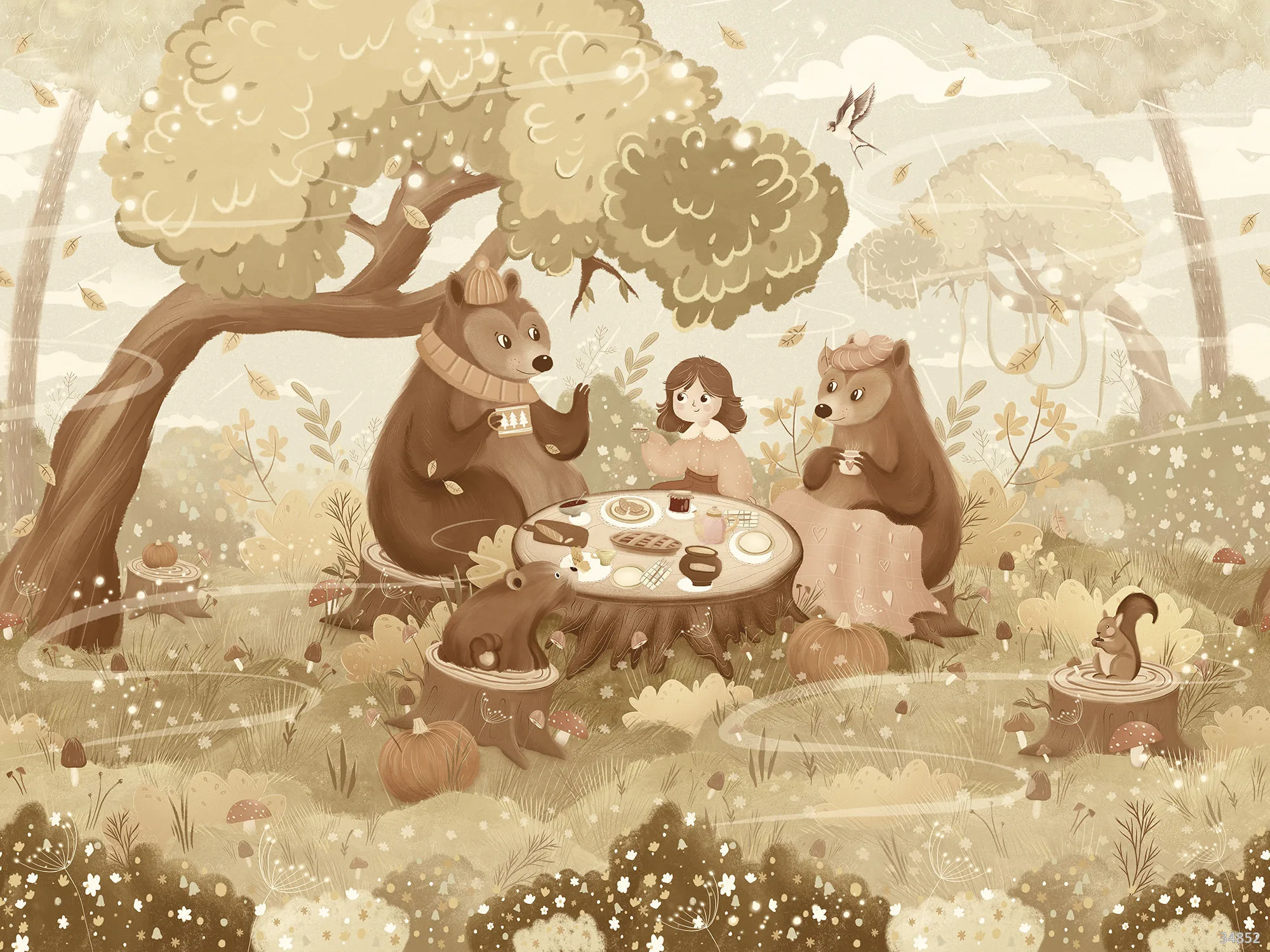 Фотообои Ortograf OR-34852 (Three bears) — Ortograf