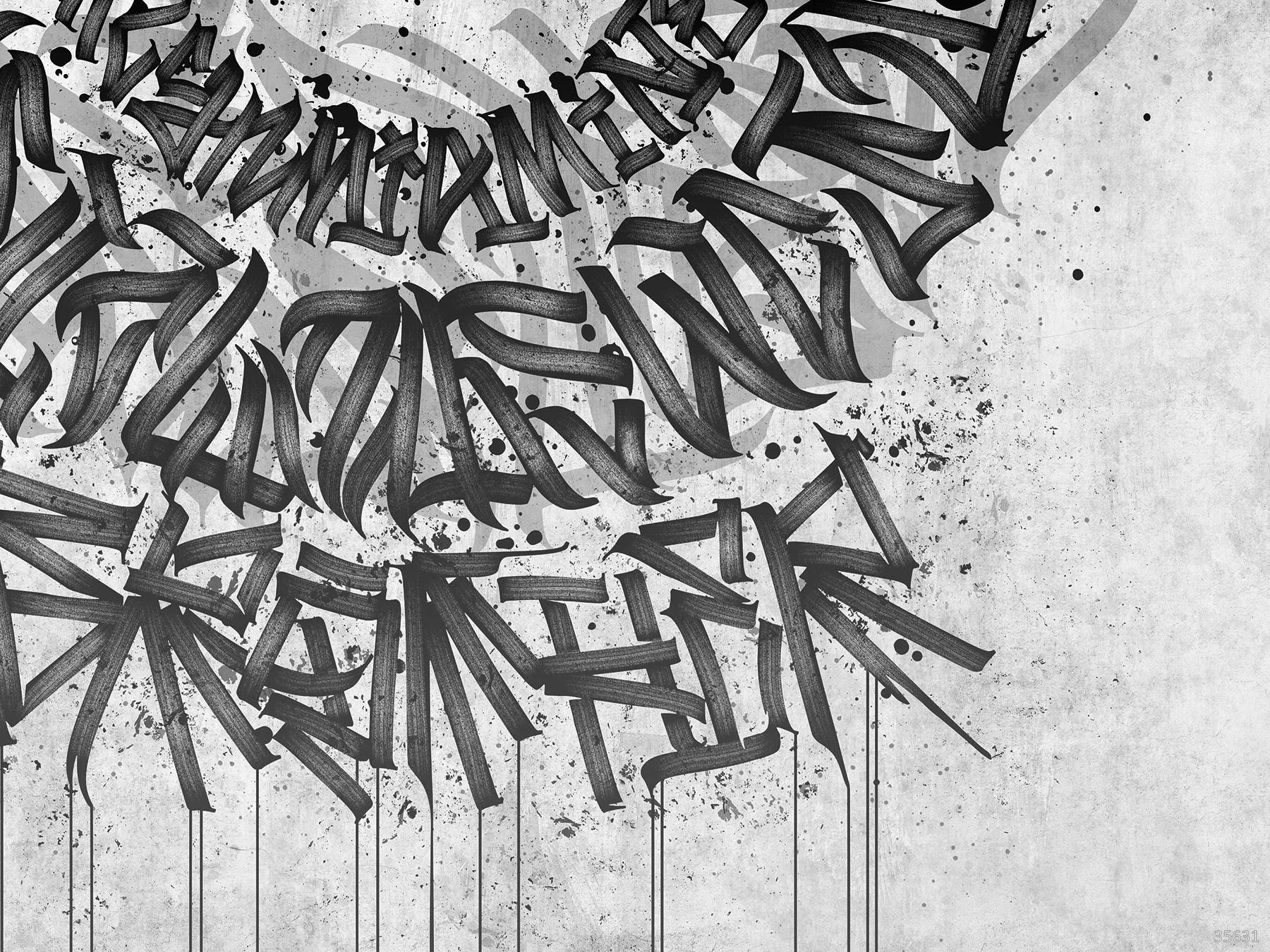 Фотообои Ortograf OR-35631 (Black graffiti)