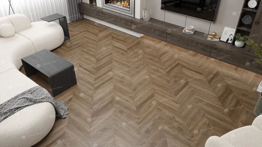 Alpine Floor Chevron Макадамия: в интерьере