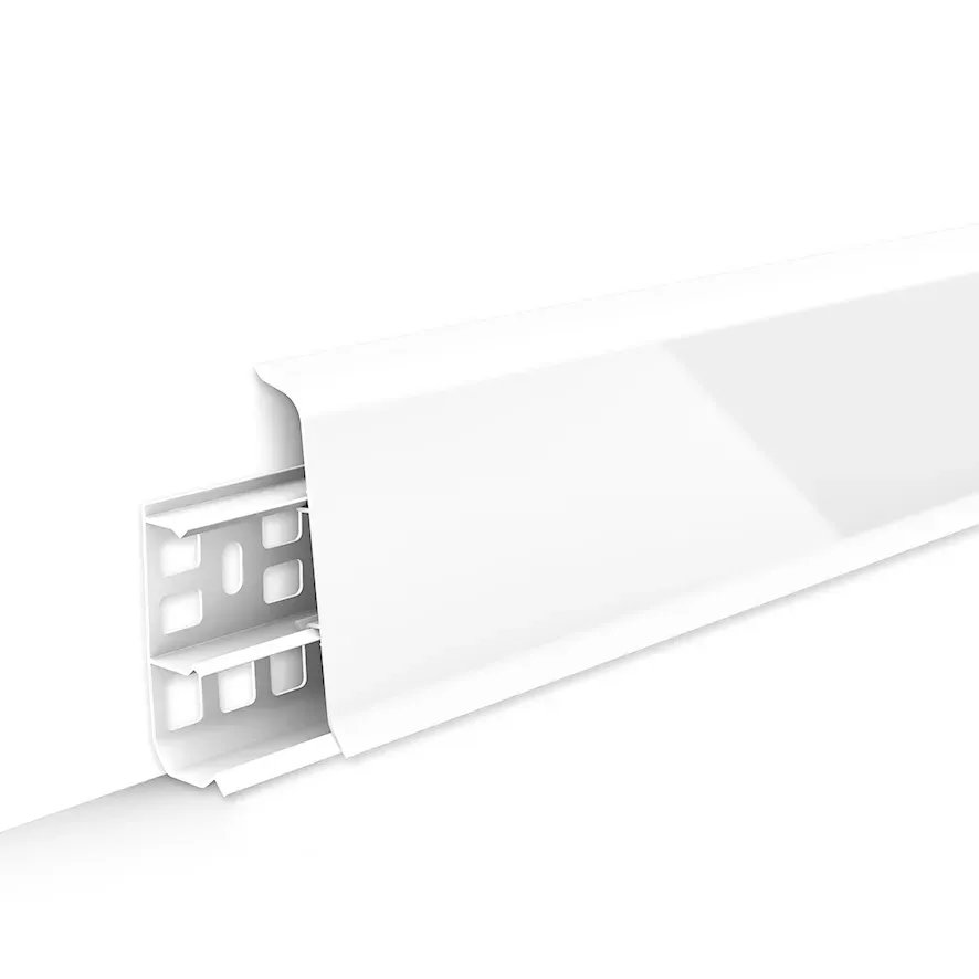 Плинтус напольный Deconika 001G Белый глянец, 2200x23x70 мм