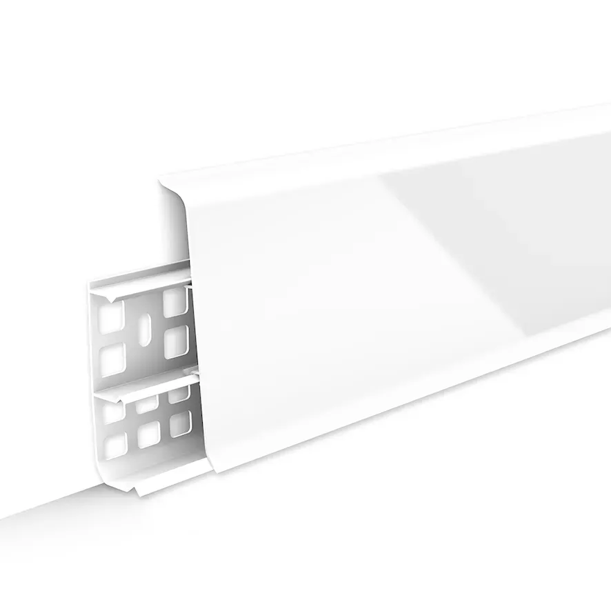 Плинтус напольный Deconika 001G Белый глянец, 2200x23x85 мм