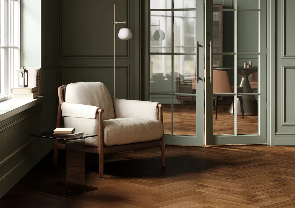 Fargo Quartz Parquet Штучный Орех Американский: в интерьере