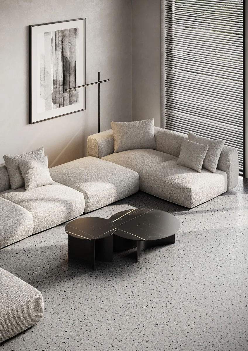 Fargo Stone LVT Терраццо Холодный: в интерьере