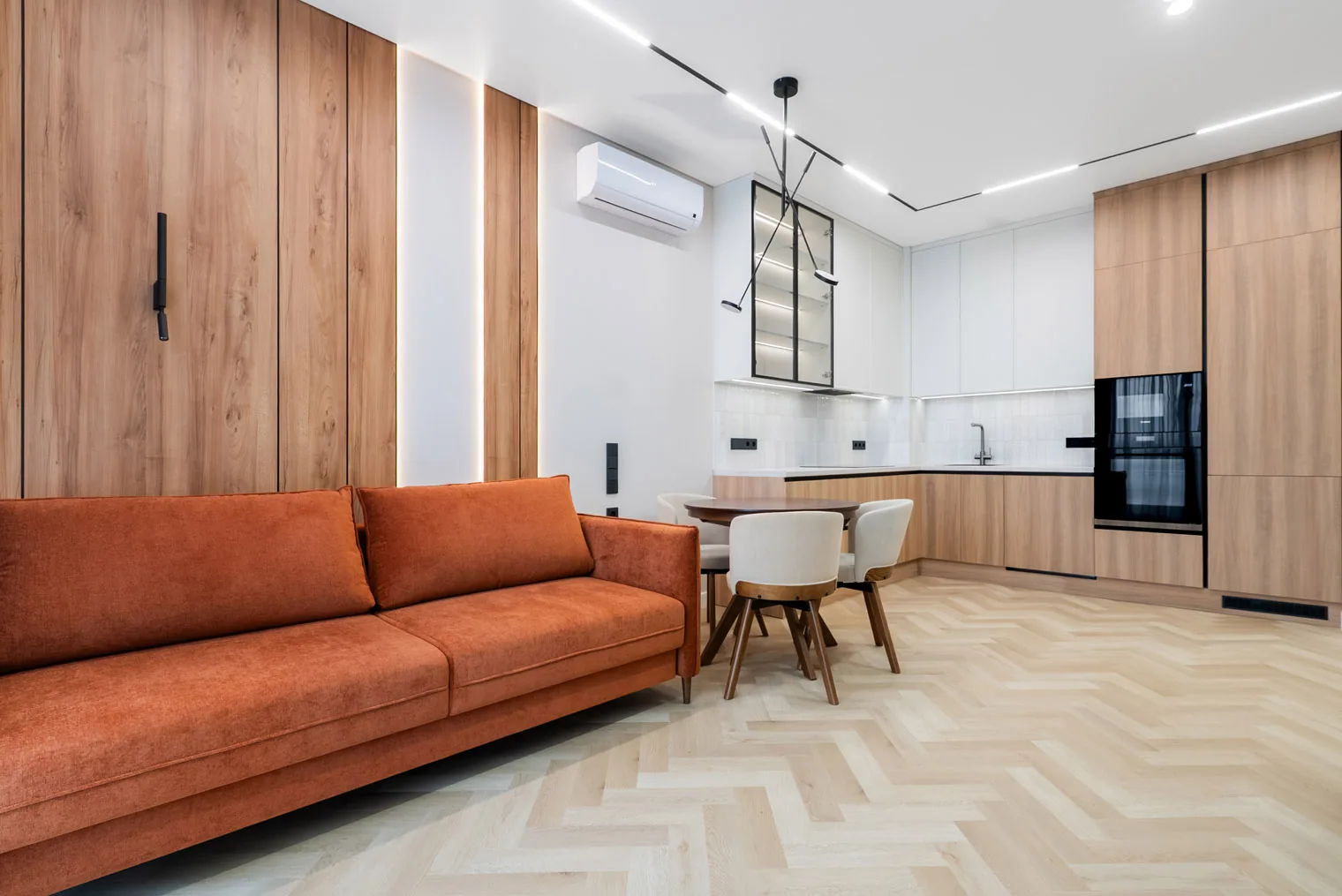 Fargo Herringbone Дуб Атлантик: в интерьере