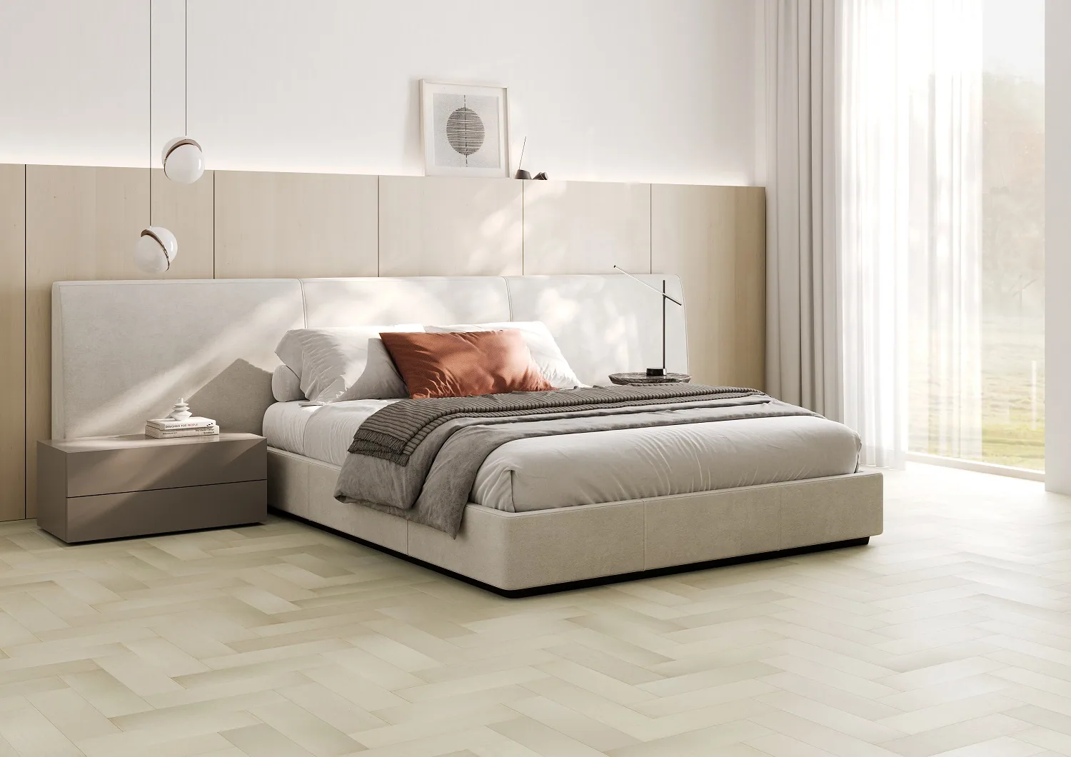 Fargo Quartz Parquet Штучный Клён Американский Белый: в интерьере