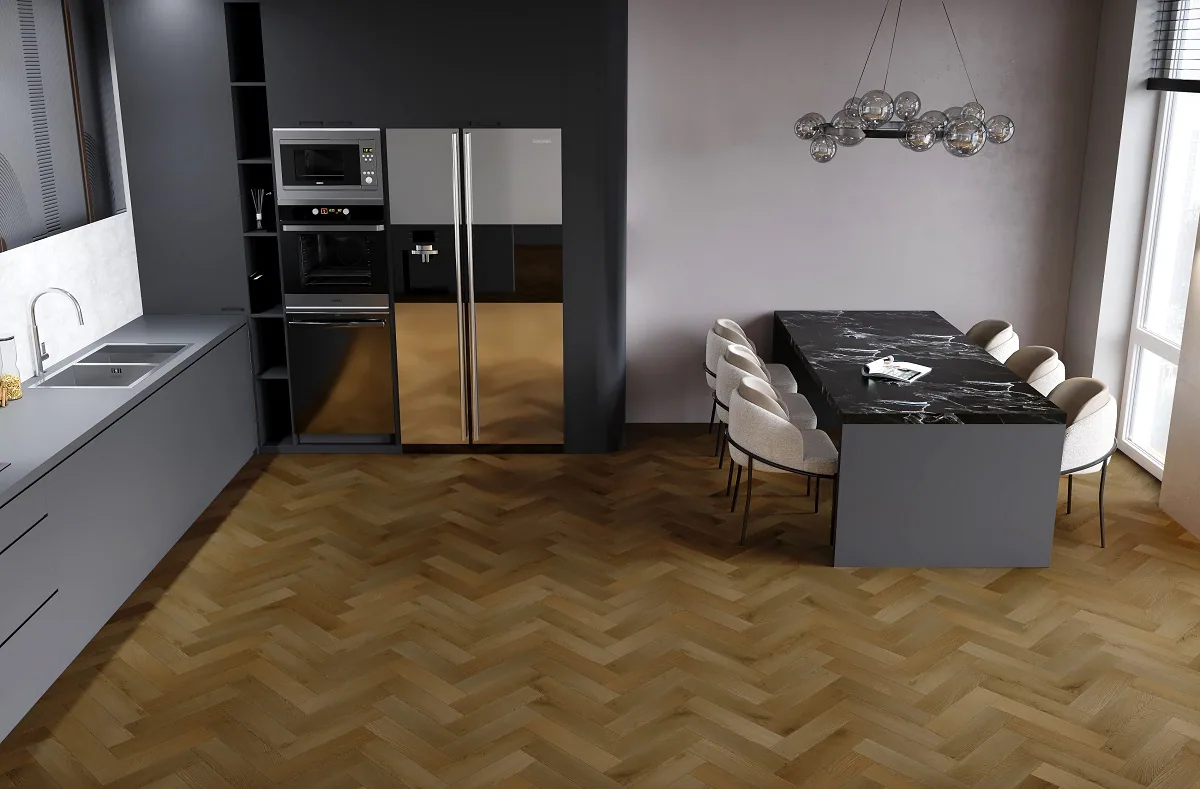 Fargo Herringbone Дуб Окленд: в интерьере
