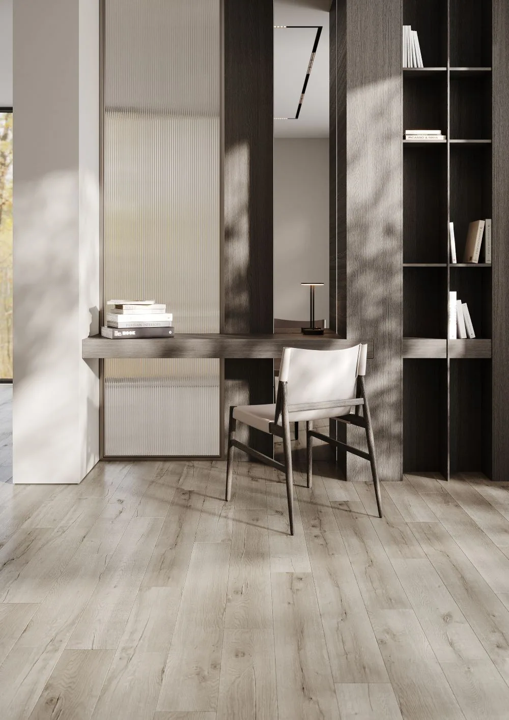 Fargo Comfort LVT Дуб Лондонский туман: в интерьере