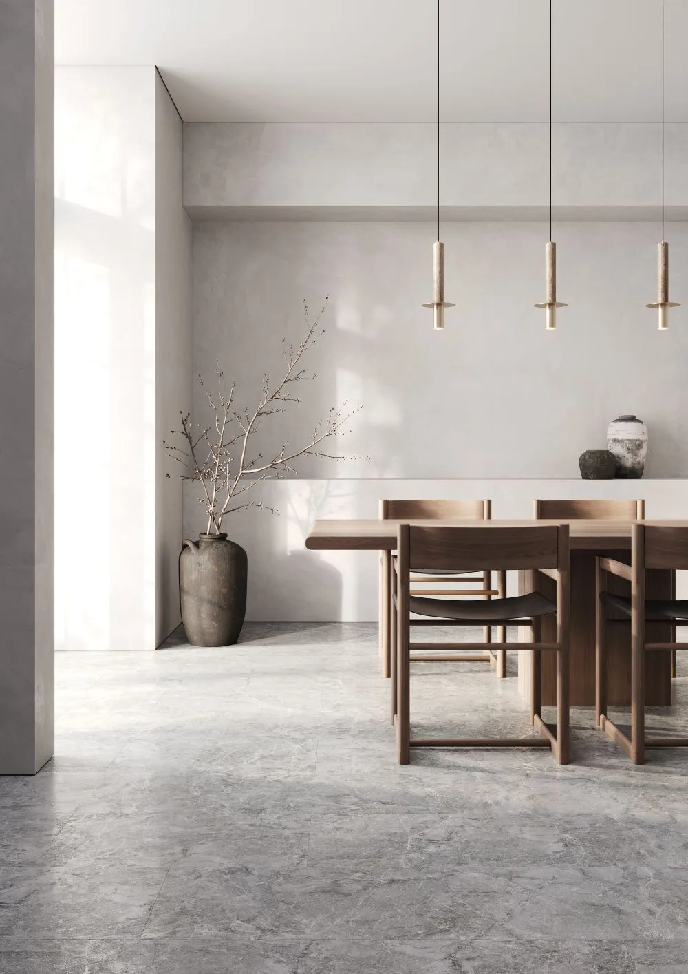Fargo Stone LVT Травертин Арктический: в интерьере