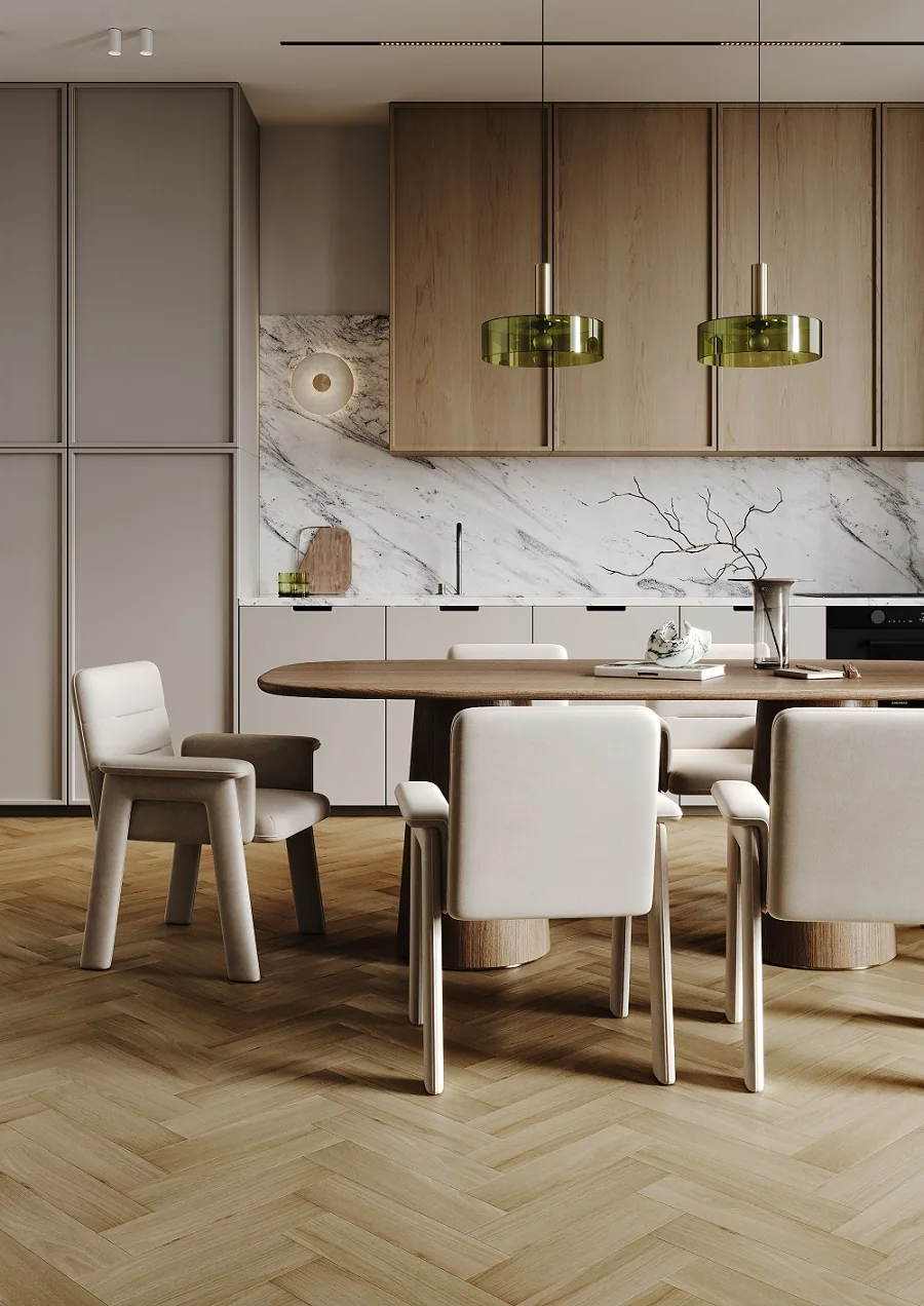 Fargo Herringbone Дуб Аттика: в интерьере