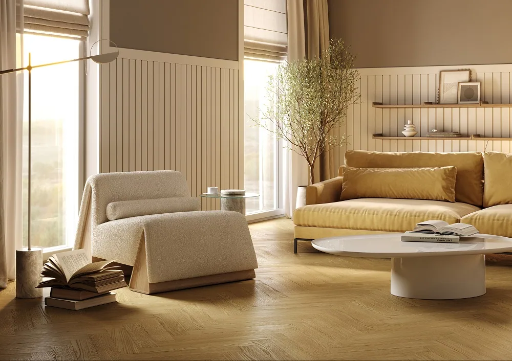 Fargo Quartz Parquet Штучный Дуб Рейн: в интерьере