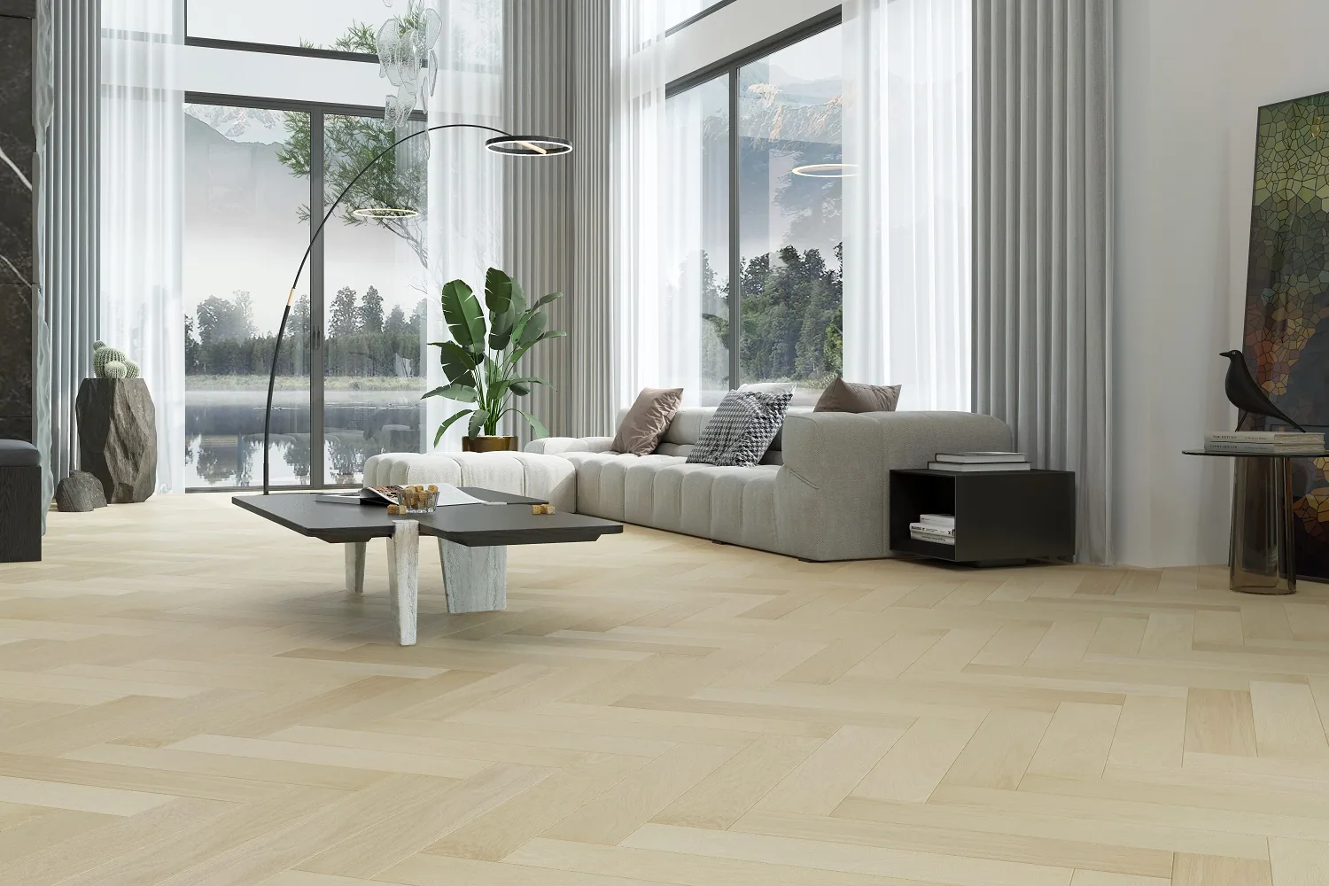 Fargo Quartz Parquet Английская Ёлка Дуб Испанский: в интерьере