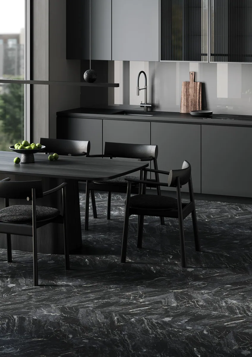 Fargo Stone LVT Гранит Черный: в интерьере