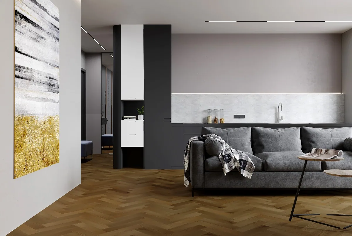 Fargo Herringbone Дуб Окленд: в интерьере