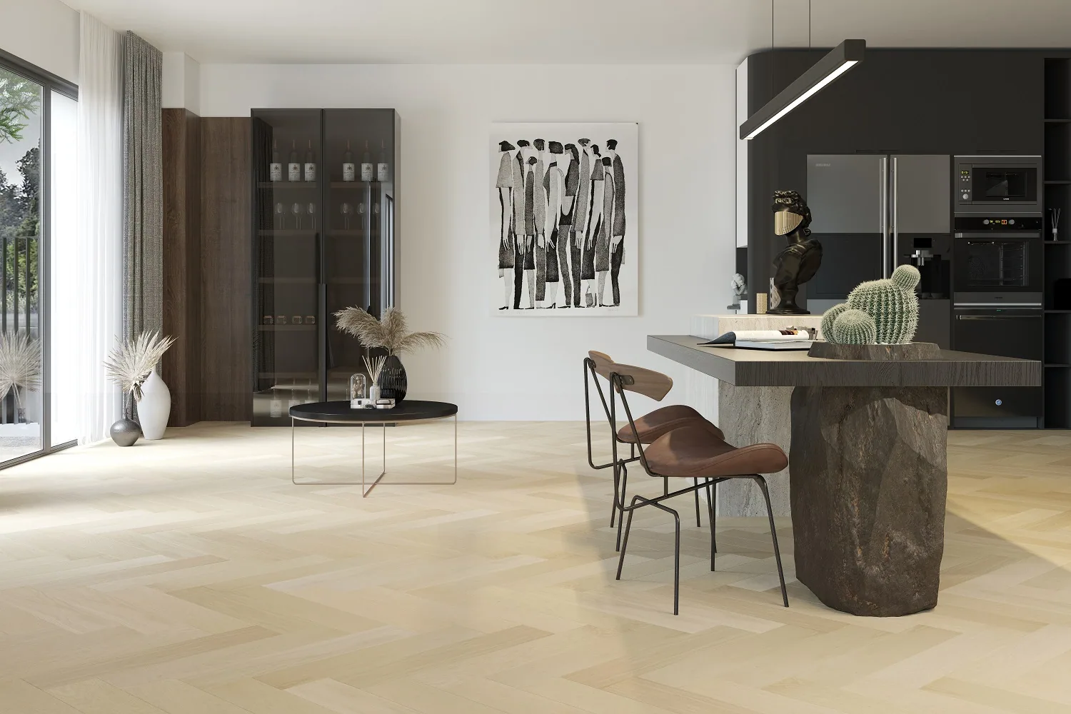 Fargo Quartz Parquet Английская Ёлка Дуб Испанский: в интерьере