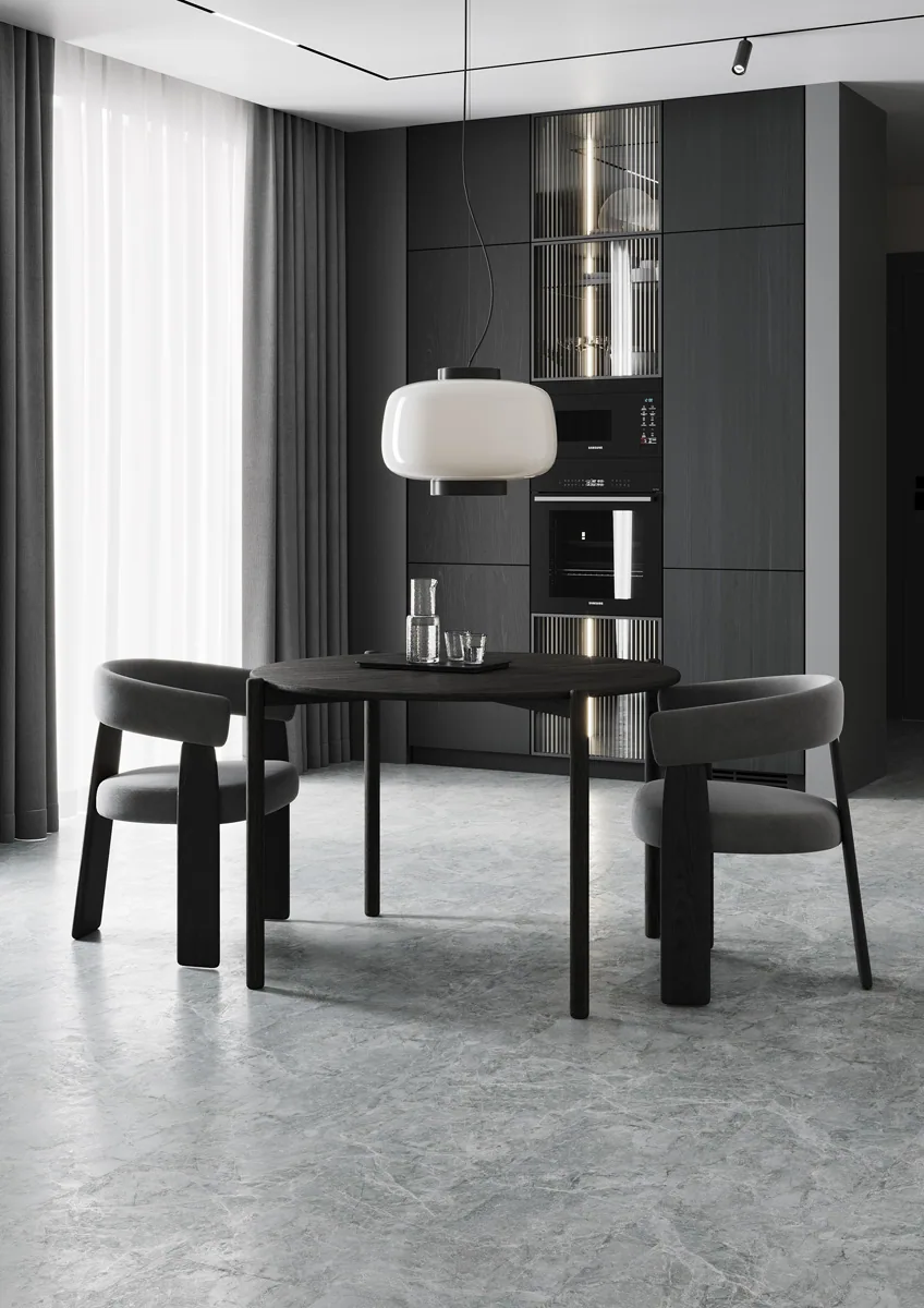 Fargo Stone LVT Травертин Арктический: в интерьере