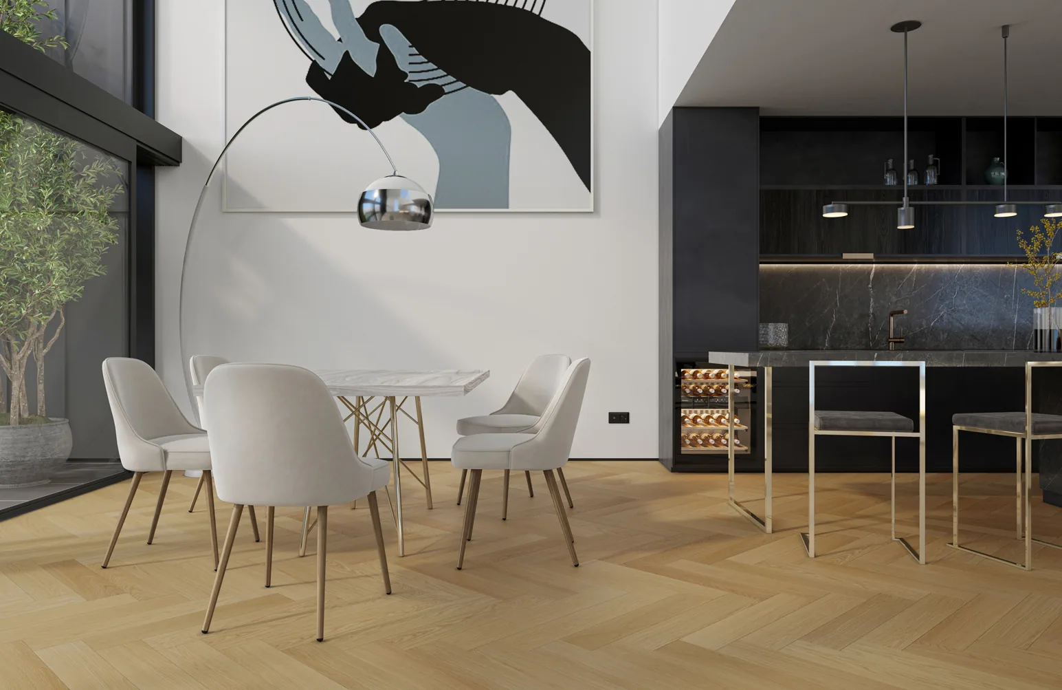 Fargo Quartz Parquet Английская Ёлка Дуб Тоскана: в интерьере