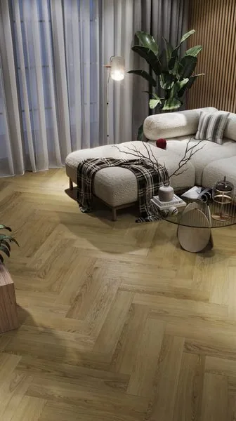 My Step Aqua Herringbone Cork Линео: в интерьере
