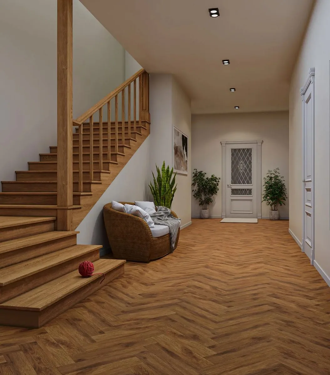 My Step Herringbone Зала: в интерьере
