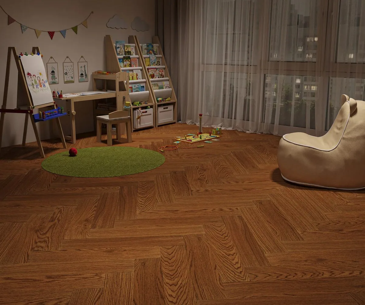 My Step Aqua Wood Herringbone Антик: в интерьере