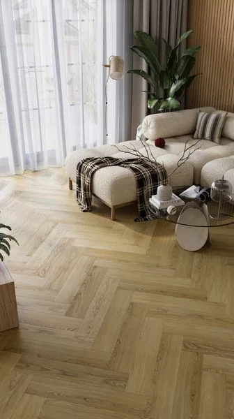 My Step Aqua Herringbone Cork Линео: в интерьере