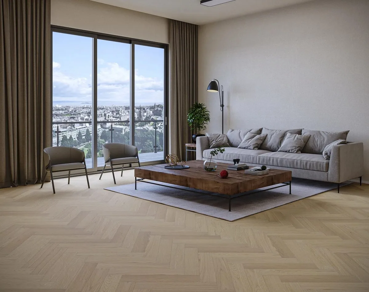 My Step Aqua Wood Herringbone Аден: в интерьере