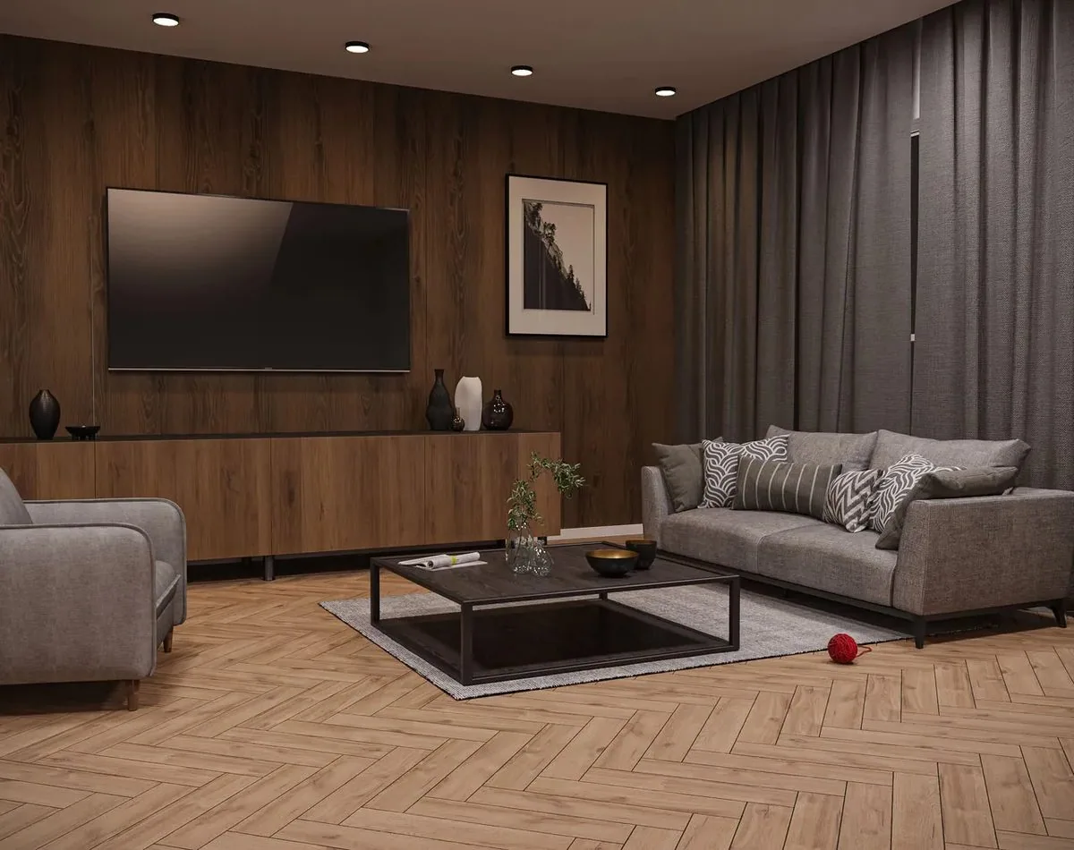 My Step Herringbone Manor+ Дуб Гавана: в интерьере
