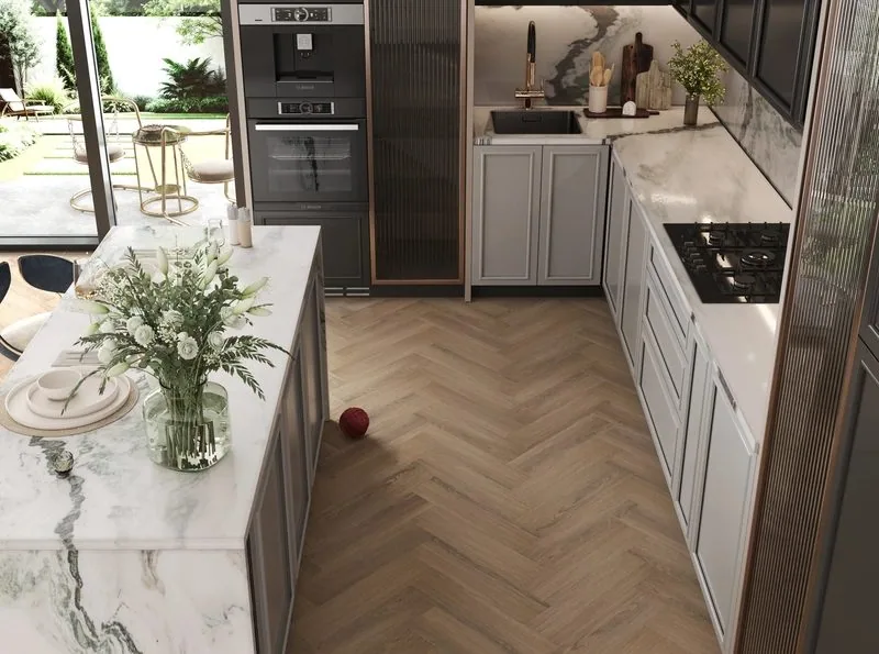 My Step Stone Herringbone Дуб Бромо: в интерьере