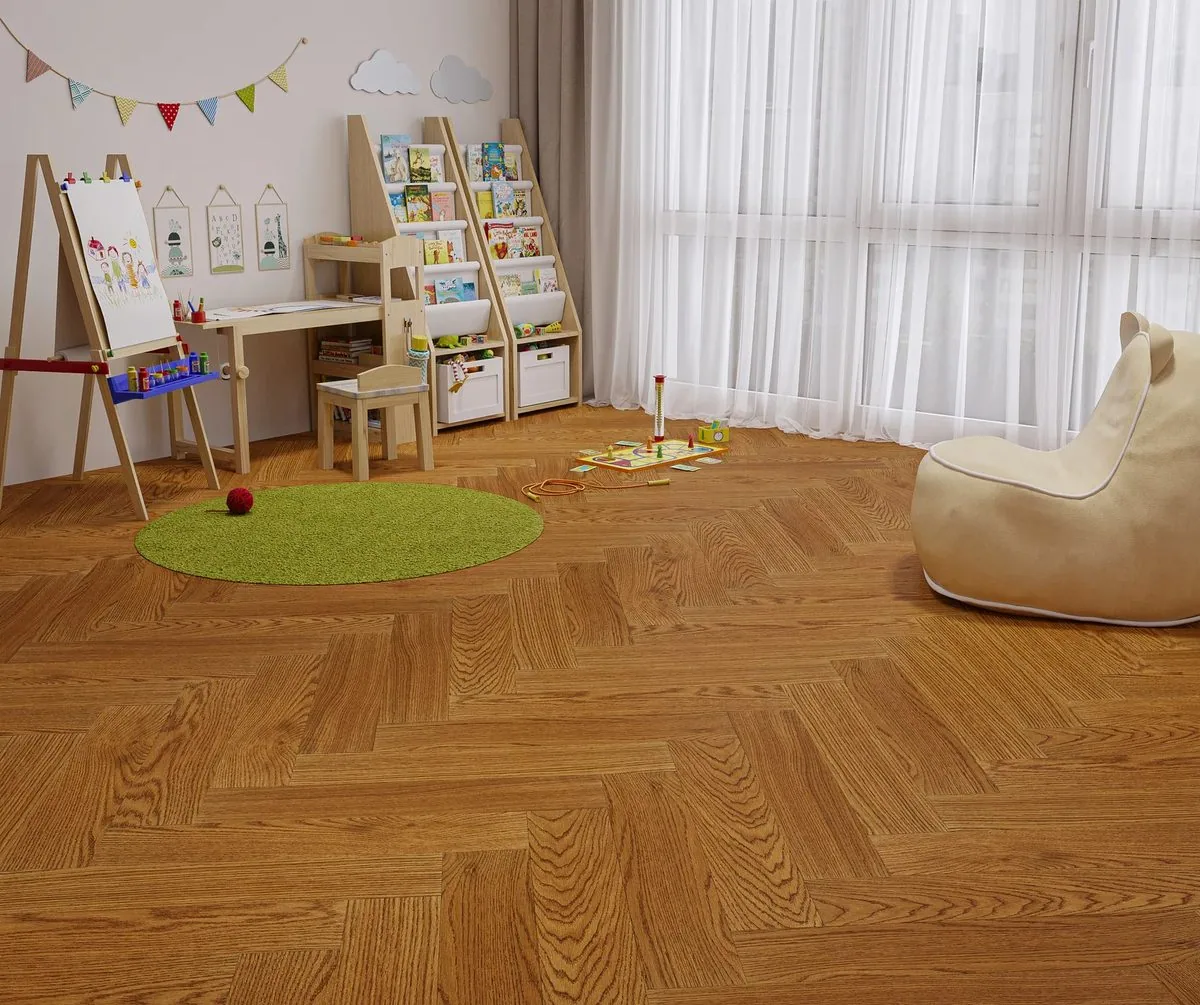 My Step Aqua Wood Herringbone Антик: в интерьере
