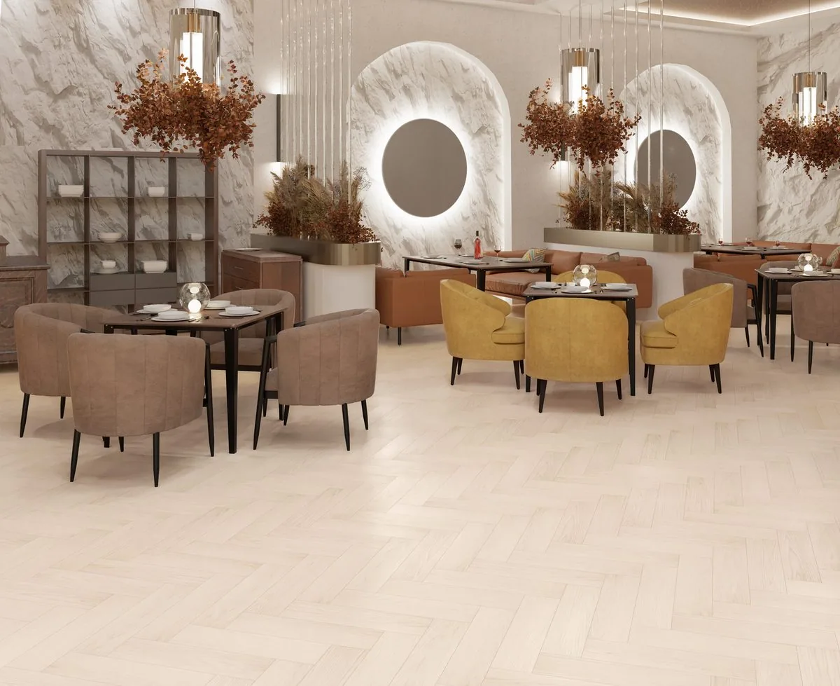 My Step Stone Herringbone Дуб Шан: в интерьере
