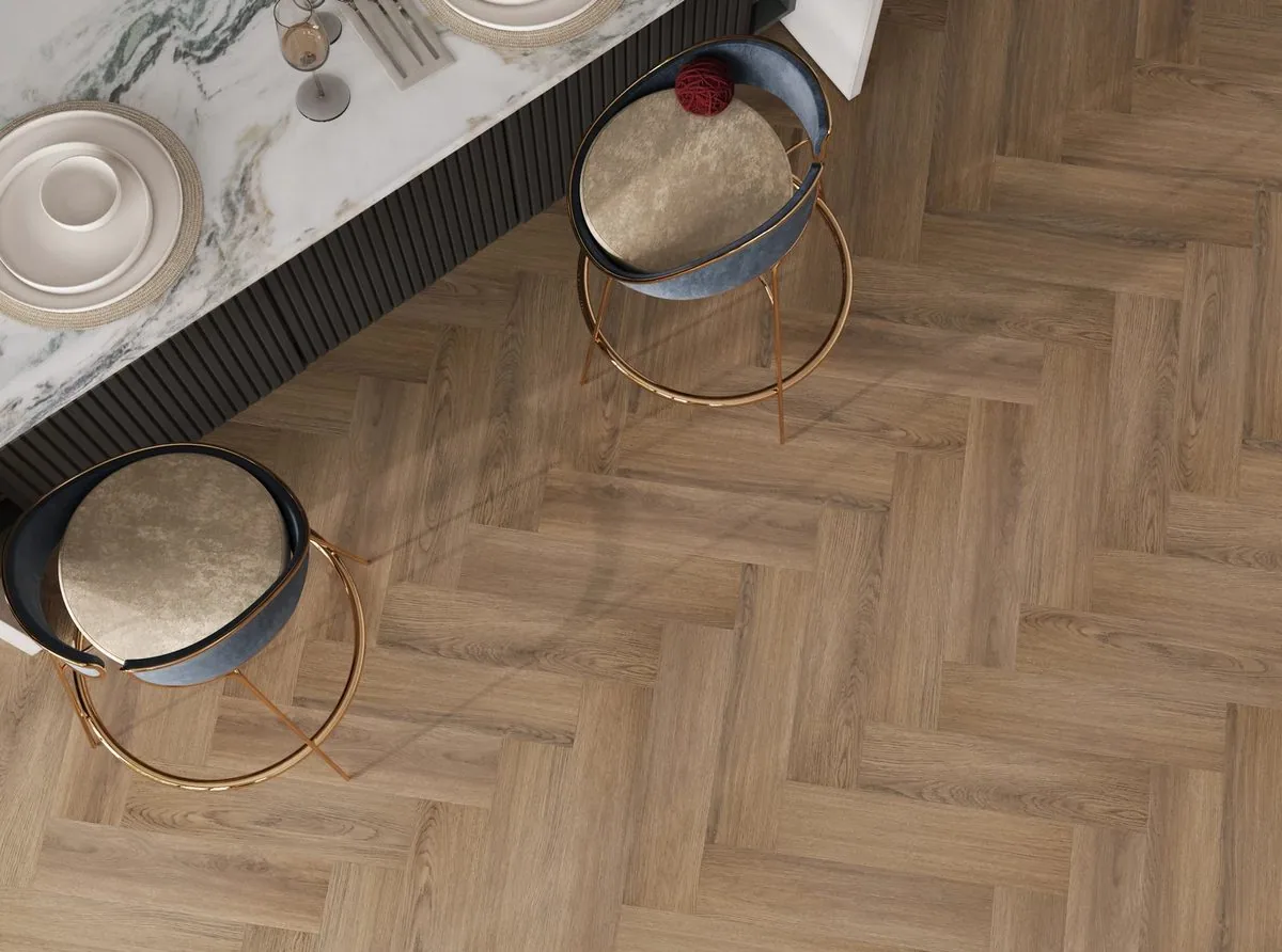 My Step Stone Herringbone Дуб Бромо: в интерьере