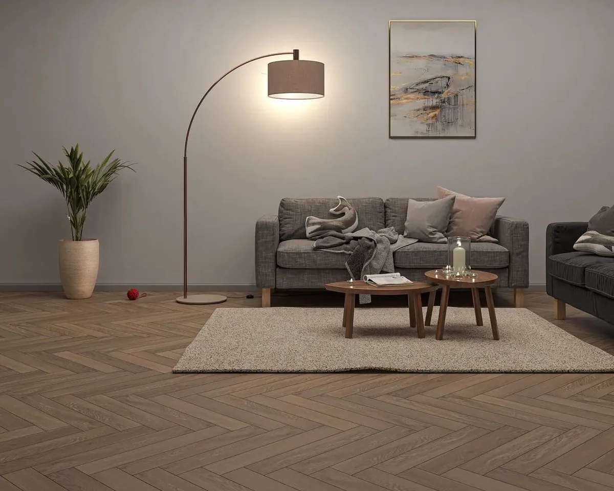 My Step Herringbone 8 Дуб Бордо: в интерьере